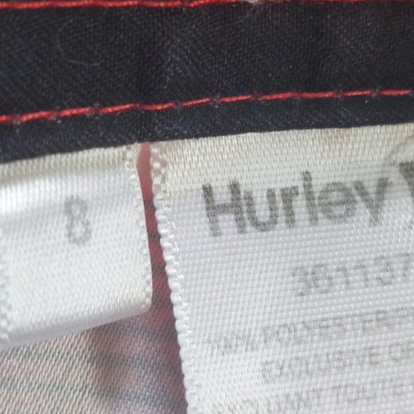 Hurley board short maroon plaid boy's size 8 - Picture 4 of 7